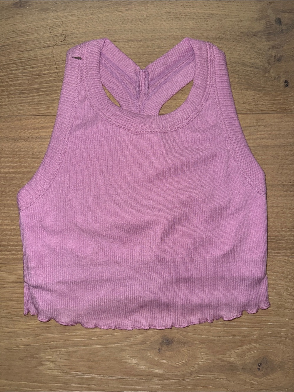 FP Movement by Free People Pink Ribbed Racerback Crop Tank